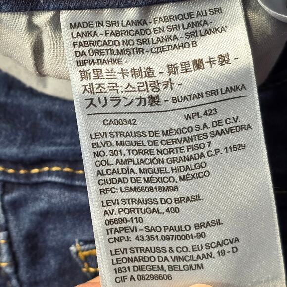 Levi's 711 Skinny Blue Jeans Stretch Casual Dark Denim Classic Zip Women Size 29 - Picture 8 of 9